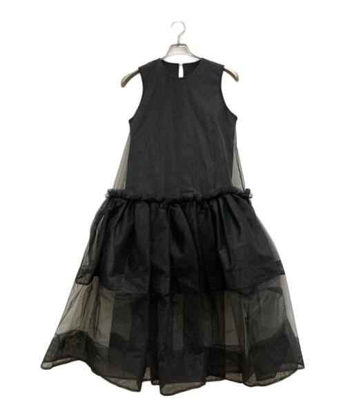 cygne（シーニュ）cygne (シーニュ) チュールワンピース Didier ブラックの古着・服飾アイテム