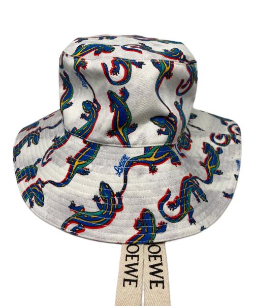 LOEWE（ロエベ）LOEWE (ロエベ) 総柄バケットハット ホワイトの古着・服飾アイテム