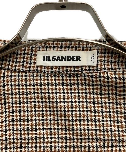 JIL SANDER（ジルサンダー）JIL SANDER (ジルサンダー) ウールチェック比翼シャツ ブラウン サイズ:32の古着・服飾アイテム