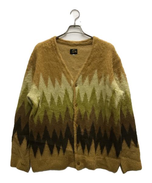 Needles（ニードルズ）Needles (ニードルズ) Mohair Cardigan Zigzag オレンジ サイズ:Mの古着・服飾アイテム