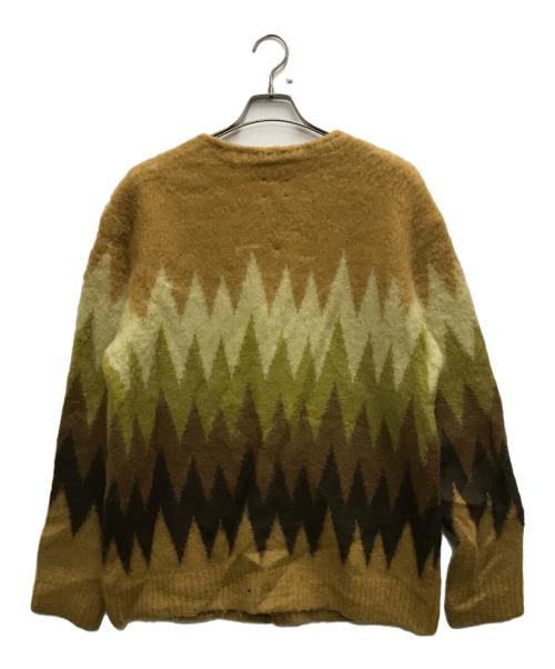 Needles（ニードルズ）Needles (ニードルズ) Mohair Cardigan Zigzag オレンジ サイズ:Mの古着・服飾アイテム