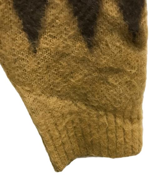 Needles（ニードルズ）Needles (ニードルズ) Mohair Cardigan Zigzag オレンジ サイズ:Mの古着・服飾アイテム