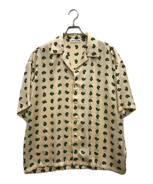 SOFTHYPHEN（ソフトハイフン）SOFTHYPHEN (ソフトハイフン) サテン総柄S/Sシャツ ベージュ サイズ:2の古着・服飾アイテム