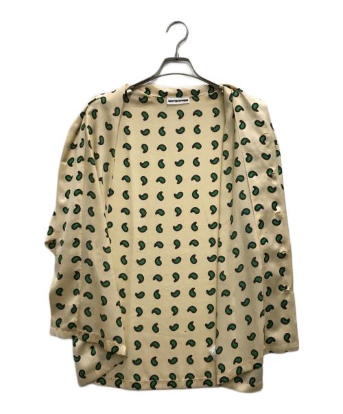 SOFTHYPHEN（ソフトハイフン）SOFTHYPHEN (ソフトハイフン) サテン総柄S/Sシャツ ベージュ サイズ:2の古着・服飾アイテム