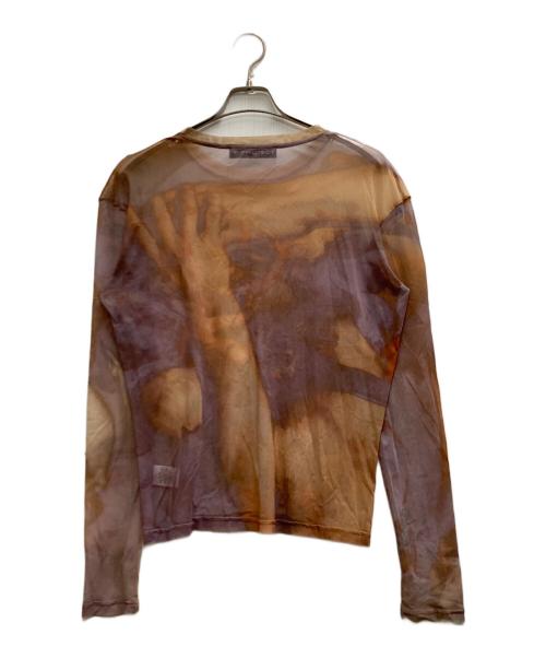 Y/PROJECT（ワイ プロジェクト）Y/project (ワイ プロジェクト) Purple Mesh Nostalgia Long Sleeve T-Shirt パープル×オレンジ サイズ:Ⅼの古着・服飾アイテム