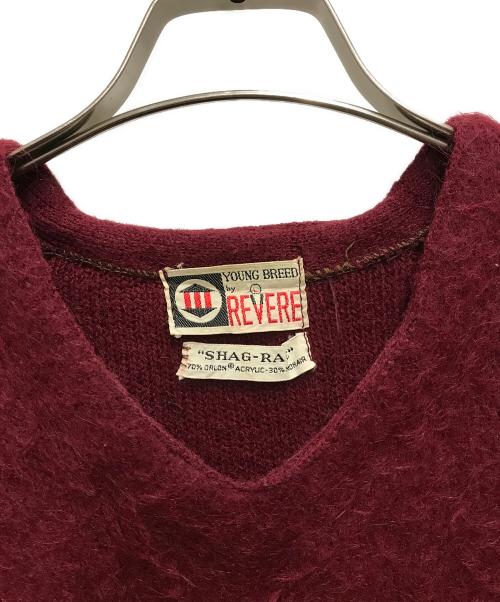YOUNG BREED by REVERE（ヤングブリード）YOUNG BREED by REVERE (ヤングブリード) 60's モヘアVネックニット レッド サイズ:Lの古着・服飾アイテム
