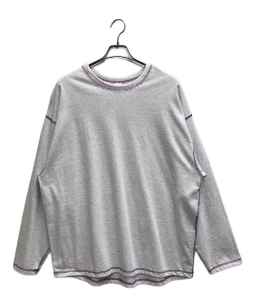 mocT（モクティ）mocT (モクティ) PLATING JERSEY CREW NECK L/S Big TEE グレー サイズ:XLの古着・服飾アイテム
