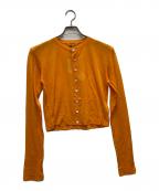 AURALEEオーラリー）の古着「HARD TWIST COTTON GAUZE CARDIGAN」｜オレンジ