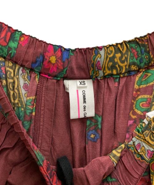 COMME des GARCONS GIRL（コムデギャルソンガール）COMME des GARCONS GIRL (コムデギャルソンガール) テンセル総柄リボンスカート ボルドー サイズ:XSの古着・服飾アイテム