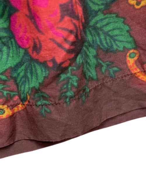 COMME des GARCONS GIRL（コムデギャルソンガール）COMME des GARCONS GIRL (コムデギャルソンガール) テンセル総柄リボンスカート ボルドー サイズ:XSの古着・服飾アイテム