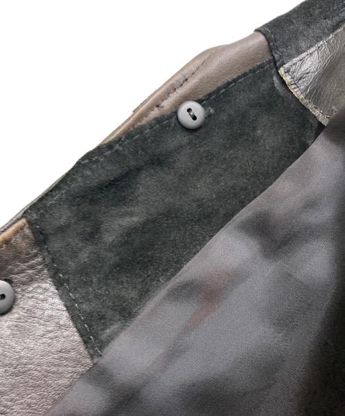 ORDEN DE CORTE（オールデン・デ・コルテ）ORDEN DE CORTE (オールデン・デ・コルテ) パッチワークレザージャケット ブラック サイズ:Ⅼの古着・服飾アイテム