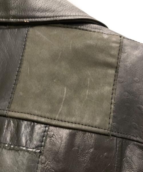 ORDEN DE CORTE（オールデン・デ・コルテ）ORDEN DE CORTE (オールデン・デ・コルテ) パッチワークレザージャケット ブラック サイズ:Ⅼの古着・服飾アイテム