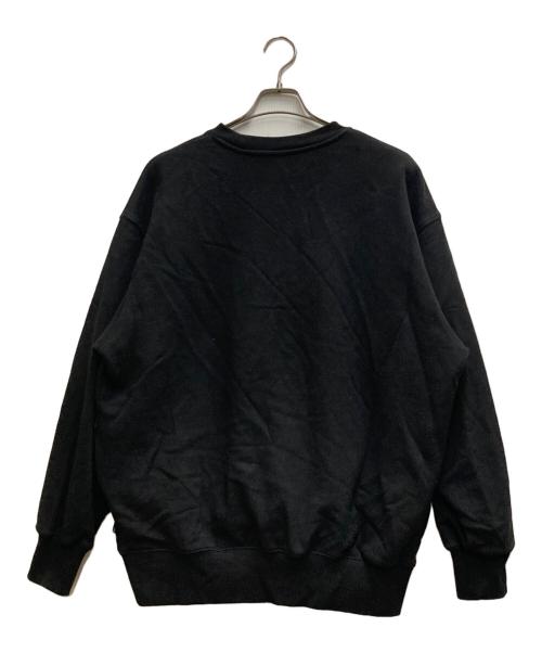 SETINN（セットイン）SETINN (セットイン) ロゴ刺繍クルーネックスウェット ブラック サイズ:Ⅼの古着・服飾アイテム