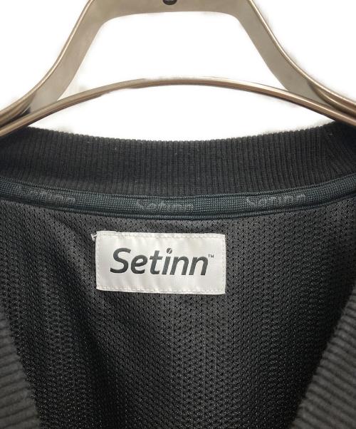 SETINN（セットイン）SETINN (セットイン) ロゴ刺繍クルーネックスウェット ブラック サイズ:Ⅼの古着・服飾アイテム