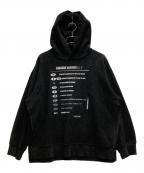 MM6 Maison Margielaエムエムシックスメゾンマルジェラ）の古着「LOGO OVERSIZED HOODIE」｜ブラック