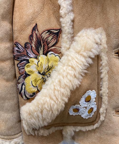 COACH（コーチ）COACH (コーチ) Eagle Raggedy Shearling Jacket ブラウン サイズ:2の古着・服飾アイテム