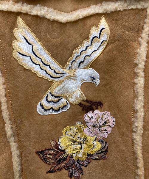 COACH（コーチ）COACH (コーチ) Eagle Raggedy Shearling Jacket ブラウン サイズ:2の古着・服飾アイテム