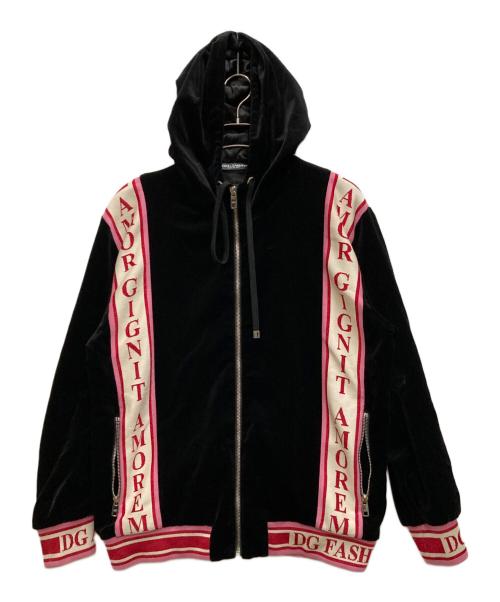 DOLCE & GABBANA（ドルチェ＆ガッバーナ）DOLCE & GABBANA (ドルチェ＆ガッバーナ) Amor Gignit Amor Hoodie ブラック サイズ:38の古着・服飾アイテム