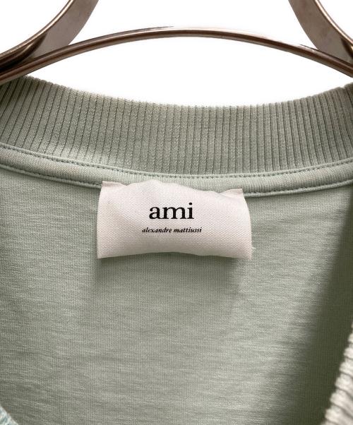 ami（アミ）ami (アミ) ハートロゴ刺繍カットソー 黄緑 サイズ:Ⅿの古着・服飾アイテム
