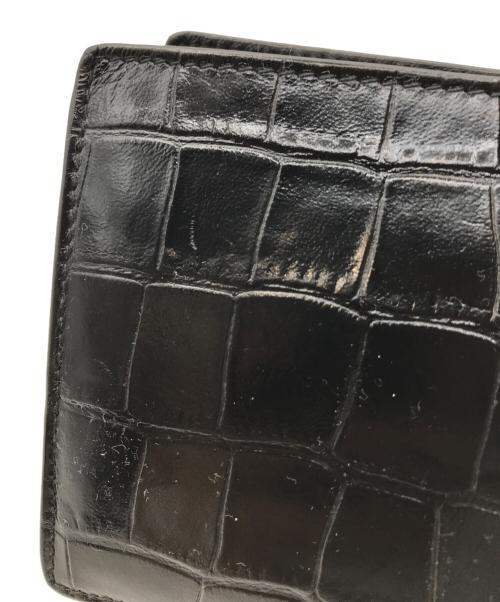 BALENCIAGA（バレンシアガ）BALENCIAGA (バレンシアガ) クロコ型押し2つ折り財布 ブラックの古着・服飾アイテム
