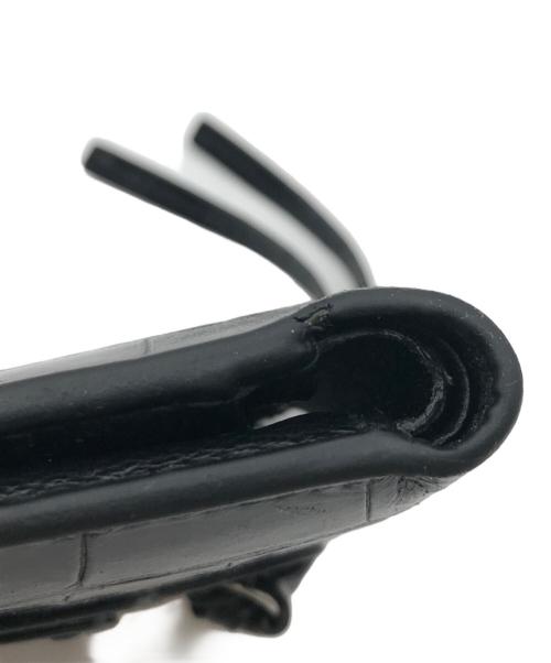 BALENCIAGA（バレンシアガ）BALENCIAGA (バレンシアガ) クロコ型押し2つ折り財布 ブラックの古着・服飾アイテム