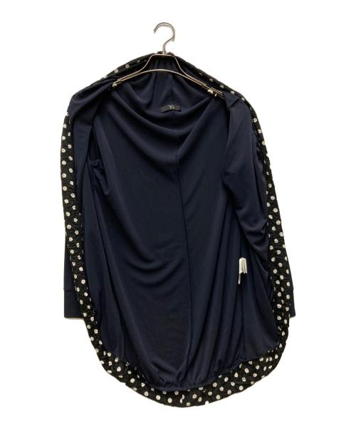Y's（ワイズ）Y's (ワイズ) ノーカラードットカーディガン ネイビー サイズ:2の古着・服飾アイテム