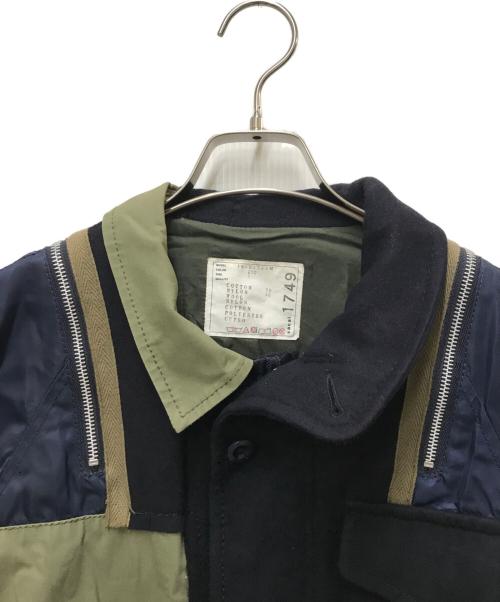 sacai（サカイ）sacai (サカイ) ハイブリッドミリタリージャケット ネイビー サイズ:１の古着・服飾アイテム