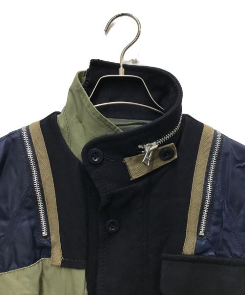 sacai（サカイ）sacai (サカイ) ハイブリッドミリタリージャケット ネイビー サイズ:１の古着・服飾アイテム