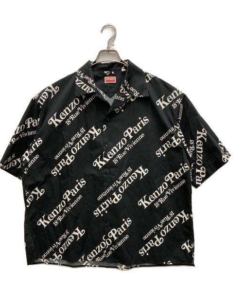 KENZO（ケンゾー）KENZO (ケンゾー) VERDY (ヴェルディ) ロゴオープンカラーシャツ ブラック サイズ:Ｍの古着・服飾アイテム