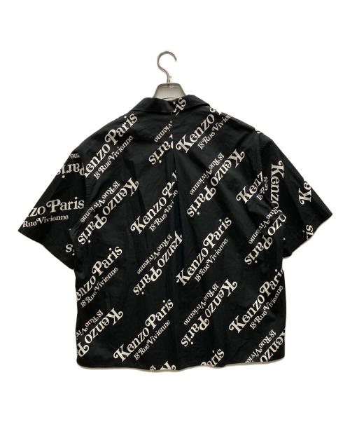 KENZO（ケンゾー）KENZO (ケンゾー) VERDY (ヴェルディ) ロゴオープンカラーシャツ ブラック サイズ:Ｍの古着・服飾アイテム