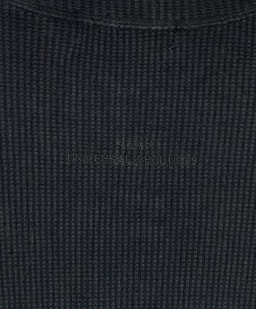 UNIVERSAL PRODUCTS.（ユニバーサルプロダクツ）UNIVERSAL PRODUCTS. (ユニバーサルプロダクツ) YAAH WAFFLE CARDIGAN ブラック サイズ:Lの古着・服飾アイテム