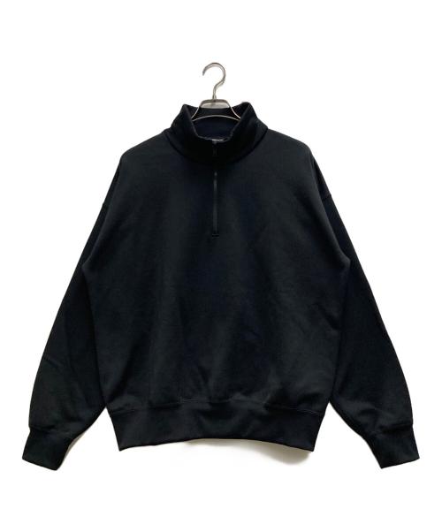 AURALEE（オーラリー）AURALEE (オーラリー) BAGGY POLYESTER SWEAT HALF ZIP ブラック サイズ:5の古着・服飾アイテム