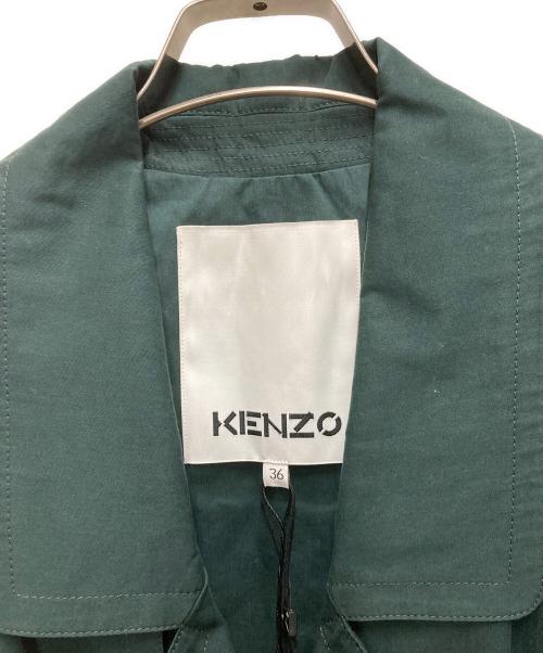 KENZO（ケンゾー）KENZO (ケンゾー) コットンギャバジン トレンチコート グリーン サイズ:36の古着・服飾アイテム