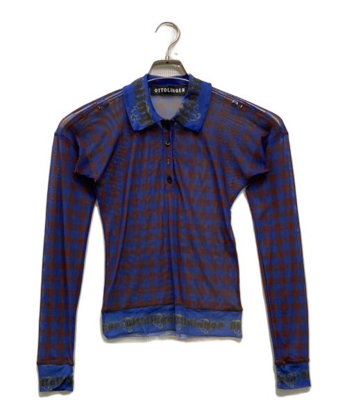 ottolinger（オットリンガー）OTTOLINGER (オットリンガー) シアーポロシャツ ブルー サイズ:Ｓの古着・服飾アイテム