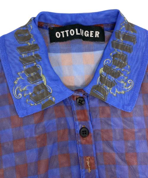 ottolinger（オットリンガー）OTTOLINGER (オットリンガー) シアーポロシャツ ブルー サイズ:Ｓの古着・服飾アイテム