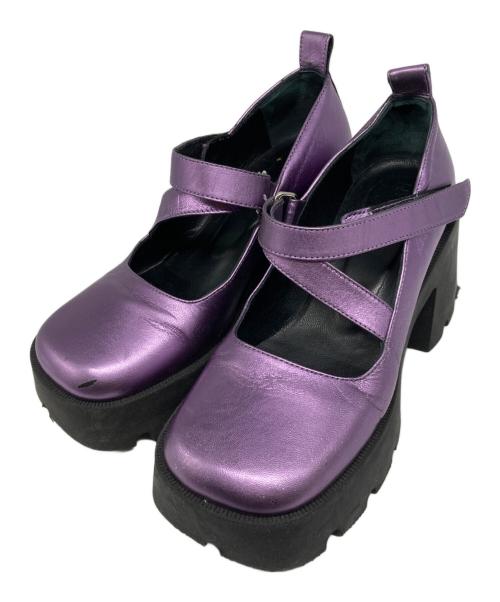 NODALETO（ノダレト）NODALETO (ノダレト) Heaven by Marc Jacobs (ヘブンバイマークジェイコブス) スクエアトゥーパンプス パープル サイズ:36の古着・服飾アイテム