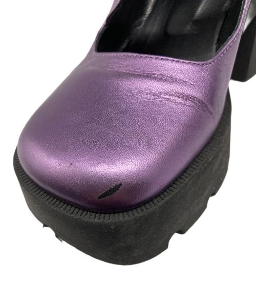 NODALETO（ノダレト）NODALETO (ノダレト) Heaven by Marc Jacobs (ヘブンバイマークジェイコブス) スクエアトゥーパンプス パープル サイズ:36の古着・服飾アイテム