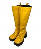 NODALETO×Heaven by Marc Jacobsノダレト×ヘブンバイマークジェイコブス）の古着「スクエアトゥロングブーツ」｜イエロー