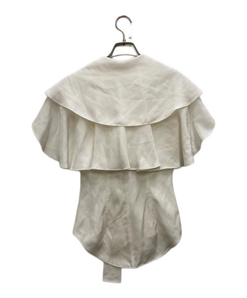 LOEWE（ロエベ）LOEWE (ロエベ) Paula's Ibiza (パウラズ・イビザ) ラッフルスリーブシルクブラウス ホワイト サイズ:32の古着・服飾アイテム