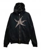THE COLDEST MOMENTザ コールデストモーメント）の古着「TCM starfish hooded zip-up」｜ブラック