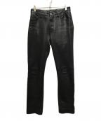 agnes b hommeアニエスベーオム）の古着「レザー5ポケットパンツ」｜ブラック