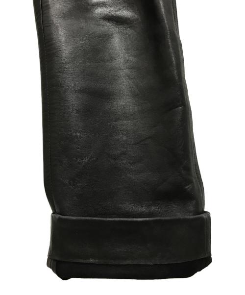 agnes b homme（アニエスベーオム）agnes b homme (アニエスベーオム) レザー5ポケットパンツ ブラック サイズ:40の古着・服飾アイテム