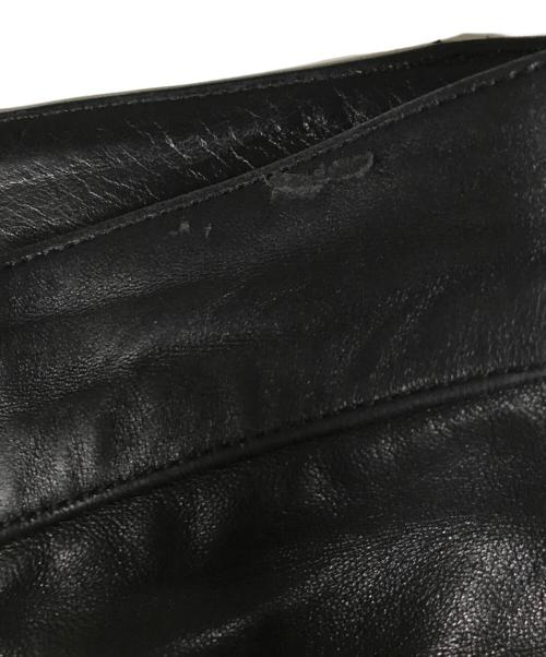 agnes b homme（アニエスベーオム）agnes b homme (アニエスベーオム) レザー5ポケットパンツ ブラック サイズ:40の古着・服飾アイテム