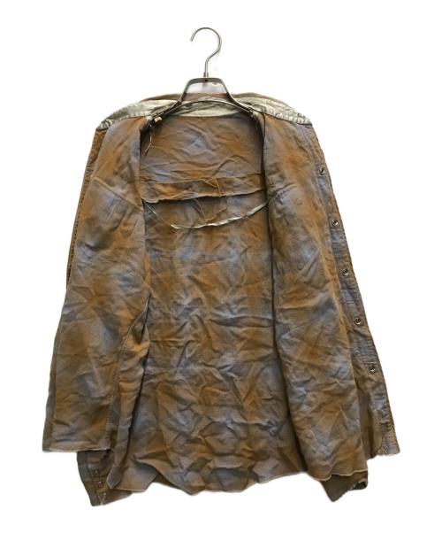 USED（ユーズド）USED (ユーズド) レーヨンオンブレチェックウエスタンシャツ ブラウン サイズ:不明の古着・服飾アイテム