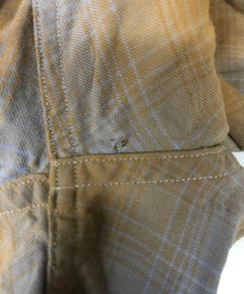 USED（ユーズド）USED (ユーズド) レーヨンオンブレチェックウエスタンシャツ ブラウン サイズ:不明の古着・服飾アイテム