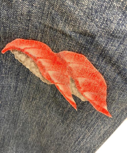 doublet（ダブレット）doublet (ダブレット) FOOD HAND-PAINTED DENIM PANTS インディゴ サイズ:Mの古着・服飾アイテム