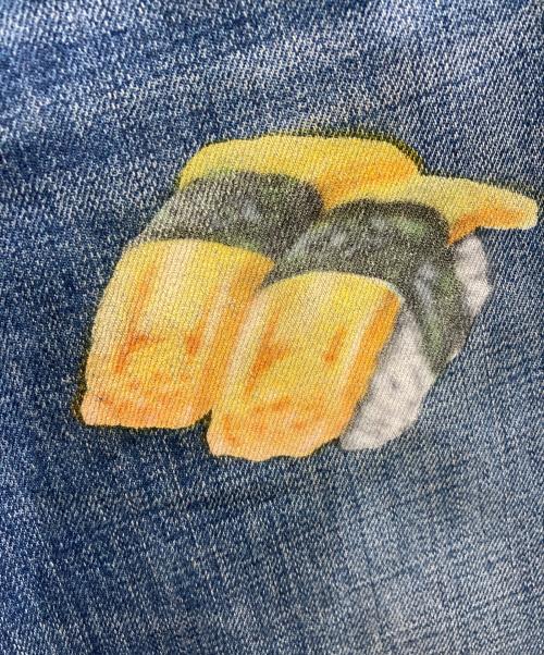 doublet（ダブレット）doublet (ダブレット) FOOD HAND-PAINTED DENIM PANTS インディゴ サイズ:Mの古着・服飾アイテム