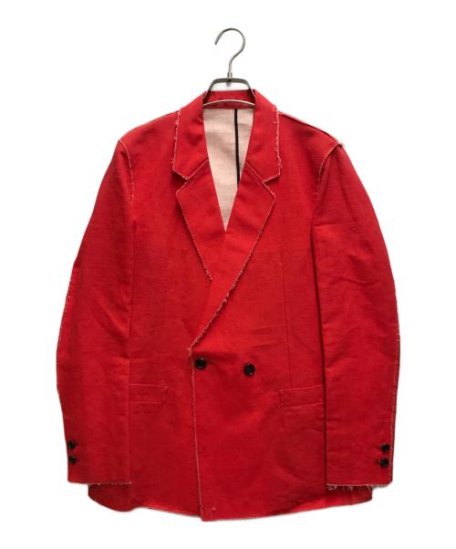 JOHN LAWRENCE SULLIVAN（ジョン ローレンス サリバン）JOHN LAWRENCE SULLIVAN (ジョン ローレンス サリバン) コットンヘンプダブルジャケット オレンジ サイズ:34の古着・服飾アイテム