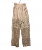 MALION VINTAGEマリオンヴィンテージ）の古着「レースデザインパンツ」｜ピンク