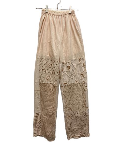MALION VINTAGE（マリオンヴィンテージ）MALION VINTAGE (マリオンヴィンテージ) レースデザインパンツ ピンク サイズ:Fの古着・服飾アイテム